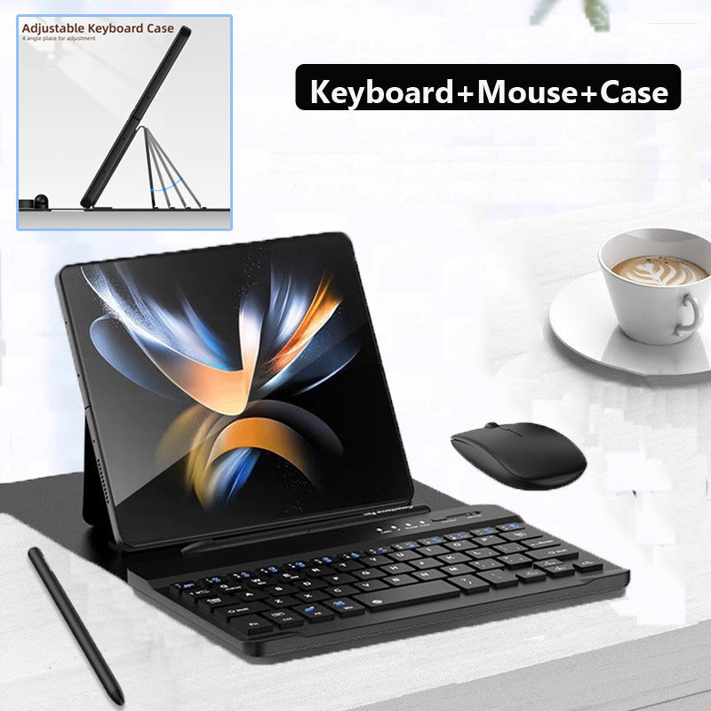 Bluetooth Wireless Keyboard With Leather Case For Samsung Tablets