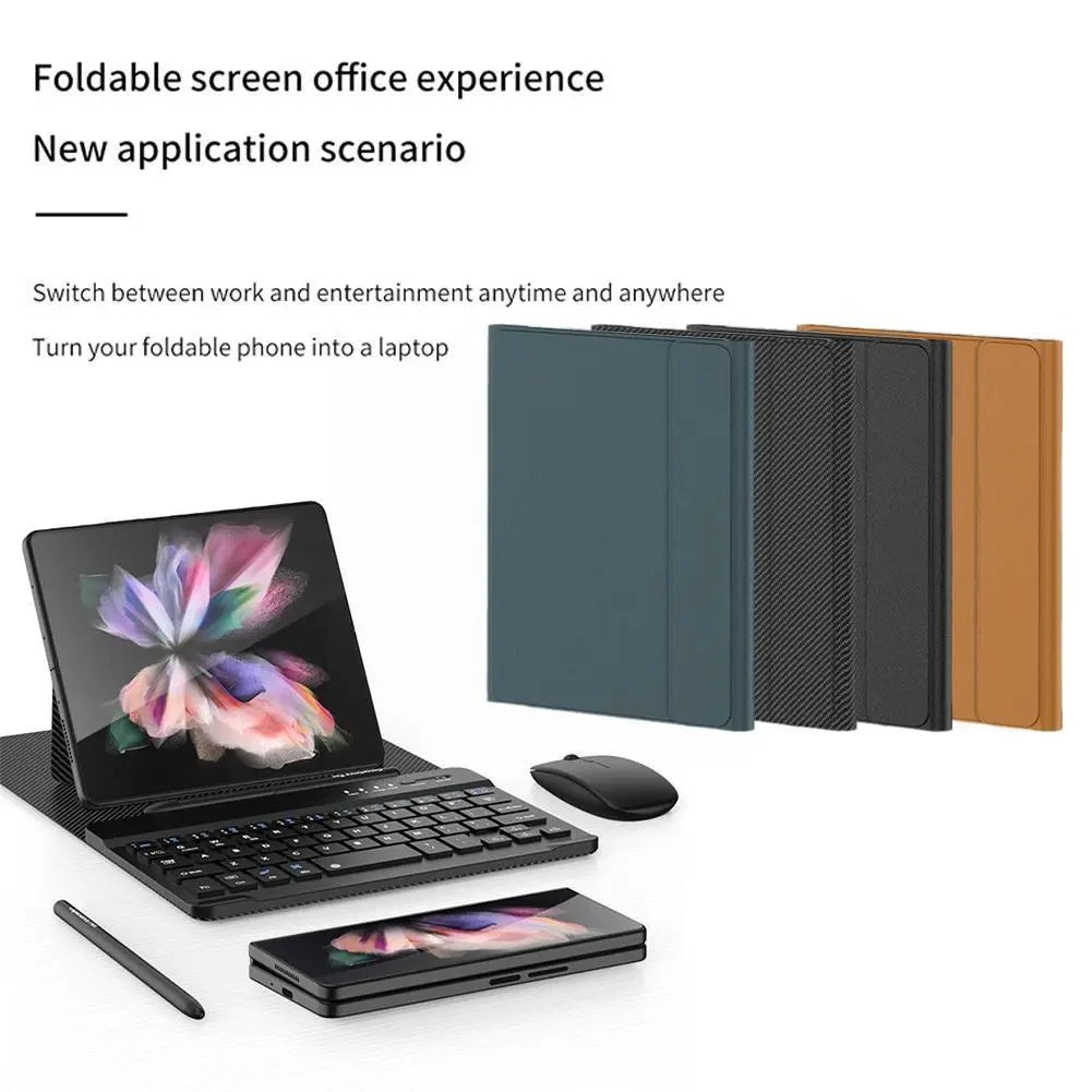 Bluetooth Wireless Keyboard With Leather Case For Samsung Tablets