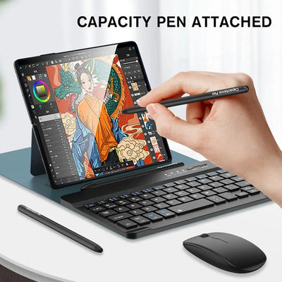 Bluetooth Wireless Keyboard With Leather Case For Samsung Tablets