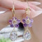 Fashion Flower Crystal Earrings Elegant Sparkling Jewelry Accessory