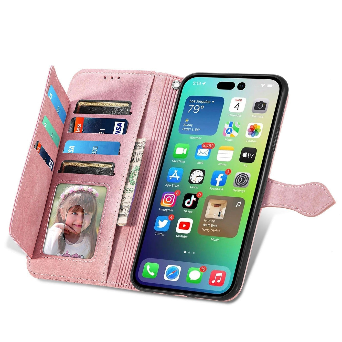 Skin Feel Flip Leather Wallet Phone Case For Protection
