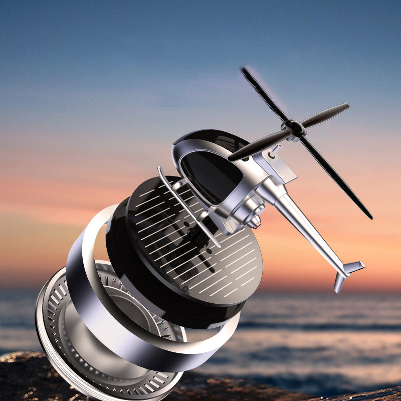 Metal Solar Helicopter Car Air Freshener For Vehicle Interior Decor