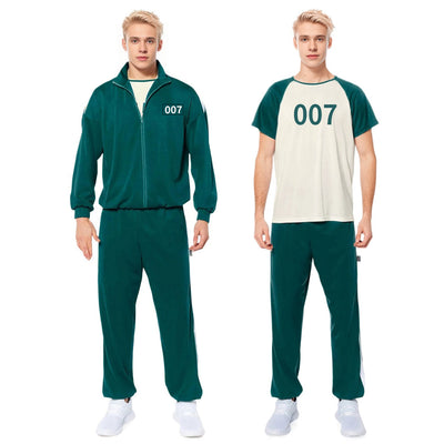 Adult Players Tracksuit Costume 3PCS Green Jacket Pants T-shirt