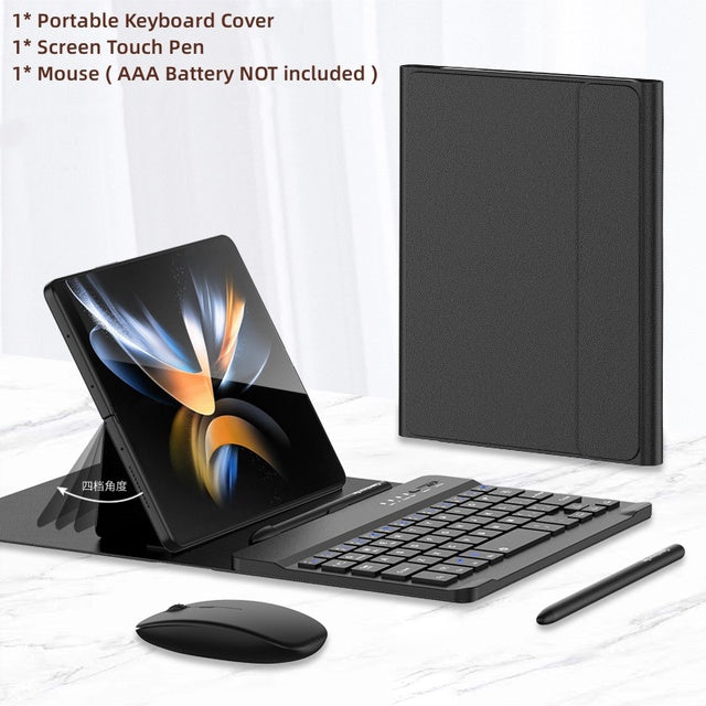 Bluetooth Wireless Keyboard With Leather Case For Samsung Tablets