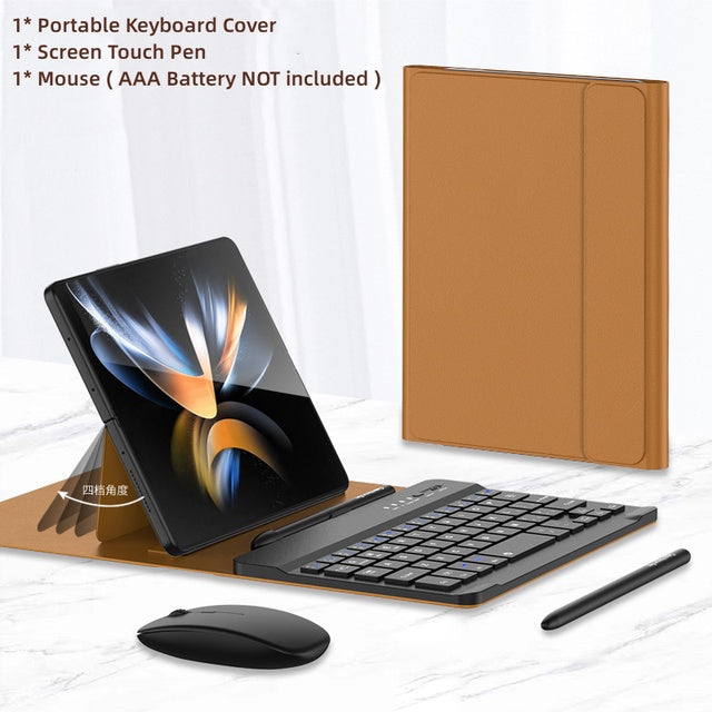 Bluetooth Wireless Keyboard With Leather Case For Samsung Tablets