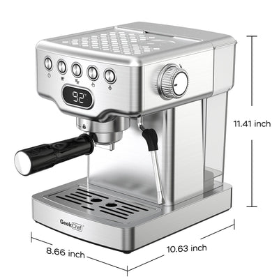 Geek Chef Espresso Machine 20 Bar With Milk Frother 1.8L Tank