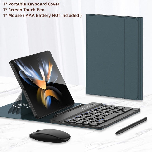 Bluetooth Wireless Keyboard With Leather Case For Samsung Tablets
