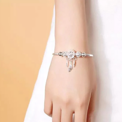 Dreamcatcher Bracelet Silver Elegant Gift Box Jewelry Accessory