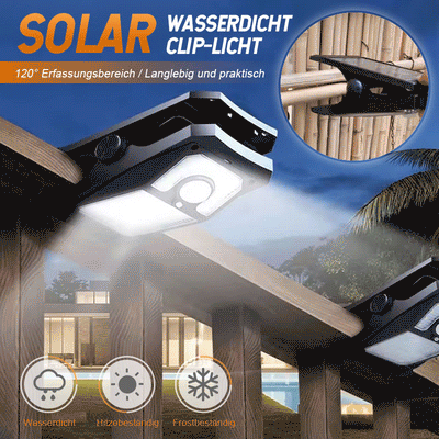 Waterproof Solar Clip Light Outdoor Portable Garden Lamp