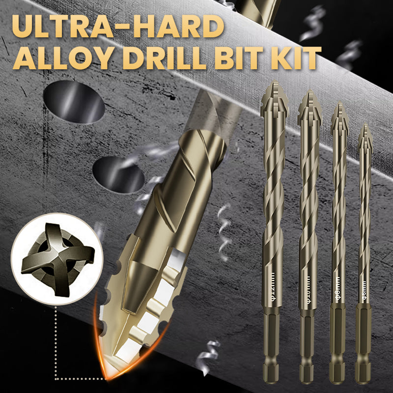 4-Flute Serrated Drill Bit Kit For Precision Metalworking Tasks