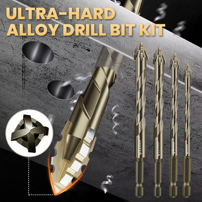 4-Flute Serrated Drill Bit Kit For Precision Metalworking Tasks
