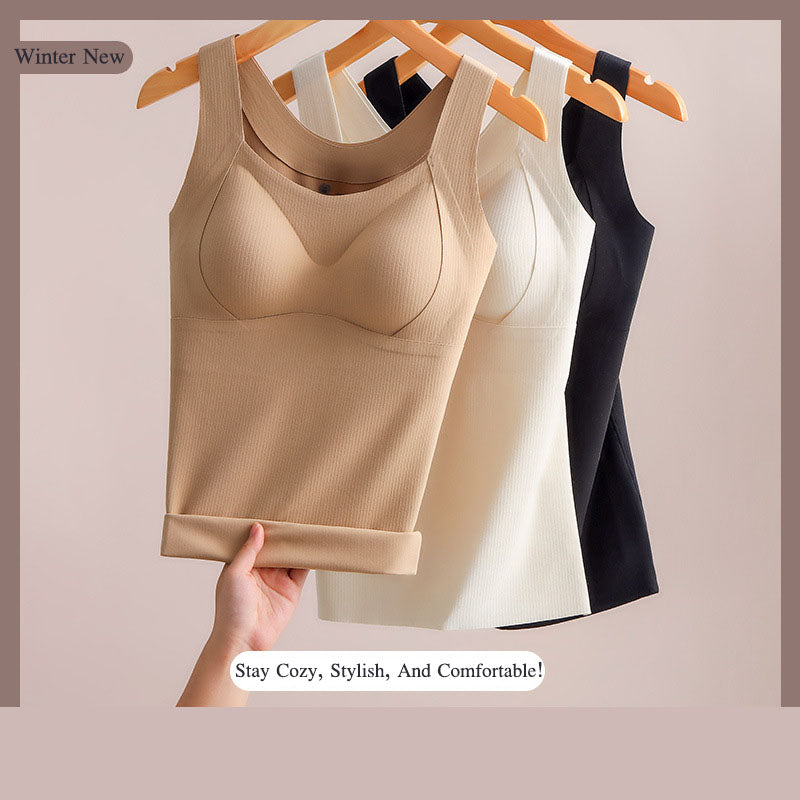 Women's Thermal Tank Tops With Built-In Support Bra Comfortable Fit