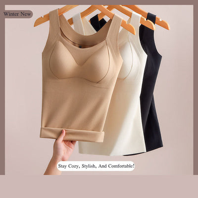 Women's Thermal Tank Tops With Built-In Support Bra Comfortable Fit