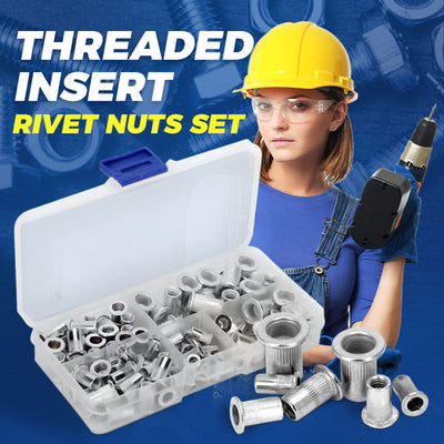 Flat Head Threaded Insert Nuts Set Rivet Fasteners Kit