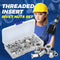 Flat Head Threaded Insert Nuts Set Rivet Fasteners Kit