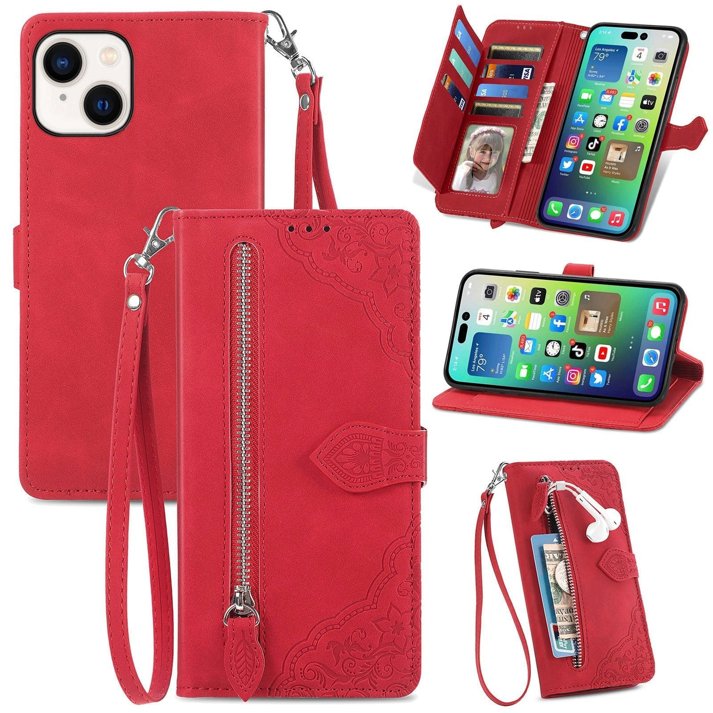 Skin Feel Flip Leather Wallet Phone Case For Protection