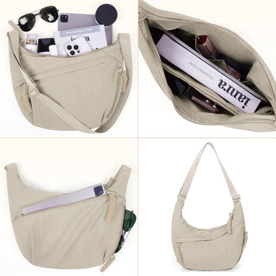Women's Nylon Crossbody Bag Plain Color Fashion Hobo Style Tote