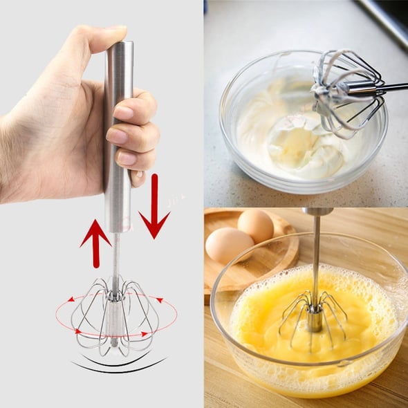 Stainless Steel Semi Automatic Whisk For Easy Mixing And Baking