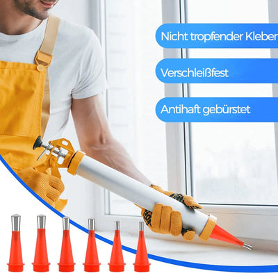 Universal Integrated Caulking Nozzle Tool Kit With Rubber Tips