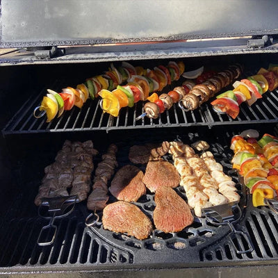 3 Way Grill Skewers Set For Versatile Outdoor Barbecue Cooking
