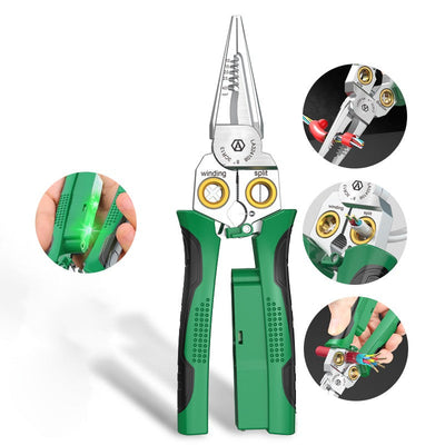8-in-1 Wire Stripper Scissors With Electrical Testing Function