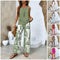 Women's 2 Piece Outfits Sleeveless Top And Pants Trendy Print
