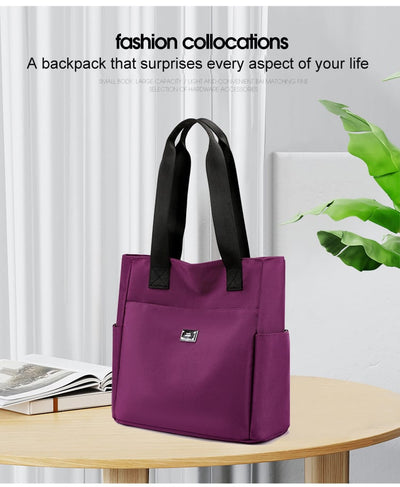 Waterproof Nylon Shoulder Bag Large Capacity Multi Pocket Design