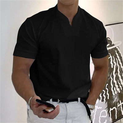 Men's Short Sleeve Fitness T-shirt Business Casual Athletic Tee