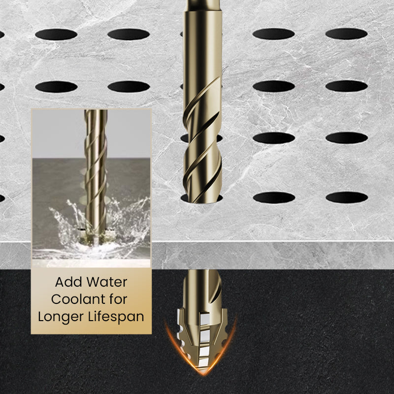 4-Flute Serrated Drill Bit Kit Eccentric Design Durable Set
