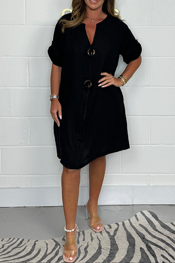 Plus Size Button Up Tunic Dress Stylish Casual Comfortable Fit