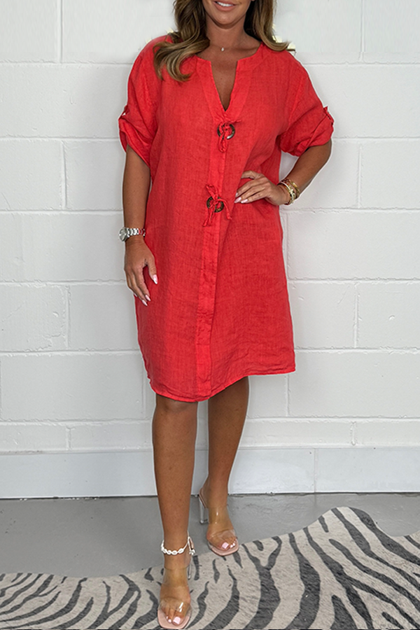 Plus Size Button Up Tunic Dress Stylish Casual Comfortable Fit
