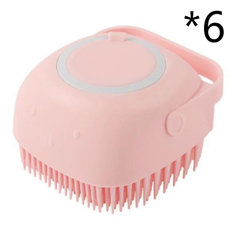 Silicone Dog Grooming Brush Bath Massage Gloves Shampoo Dispenser