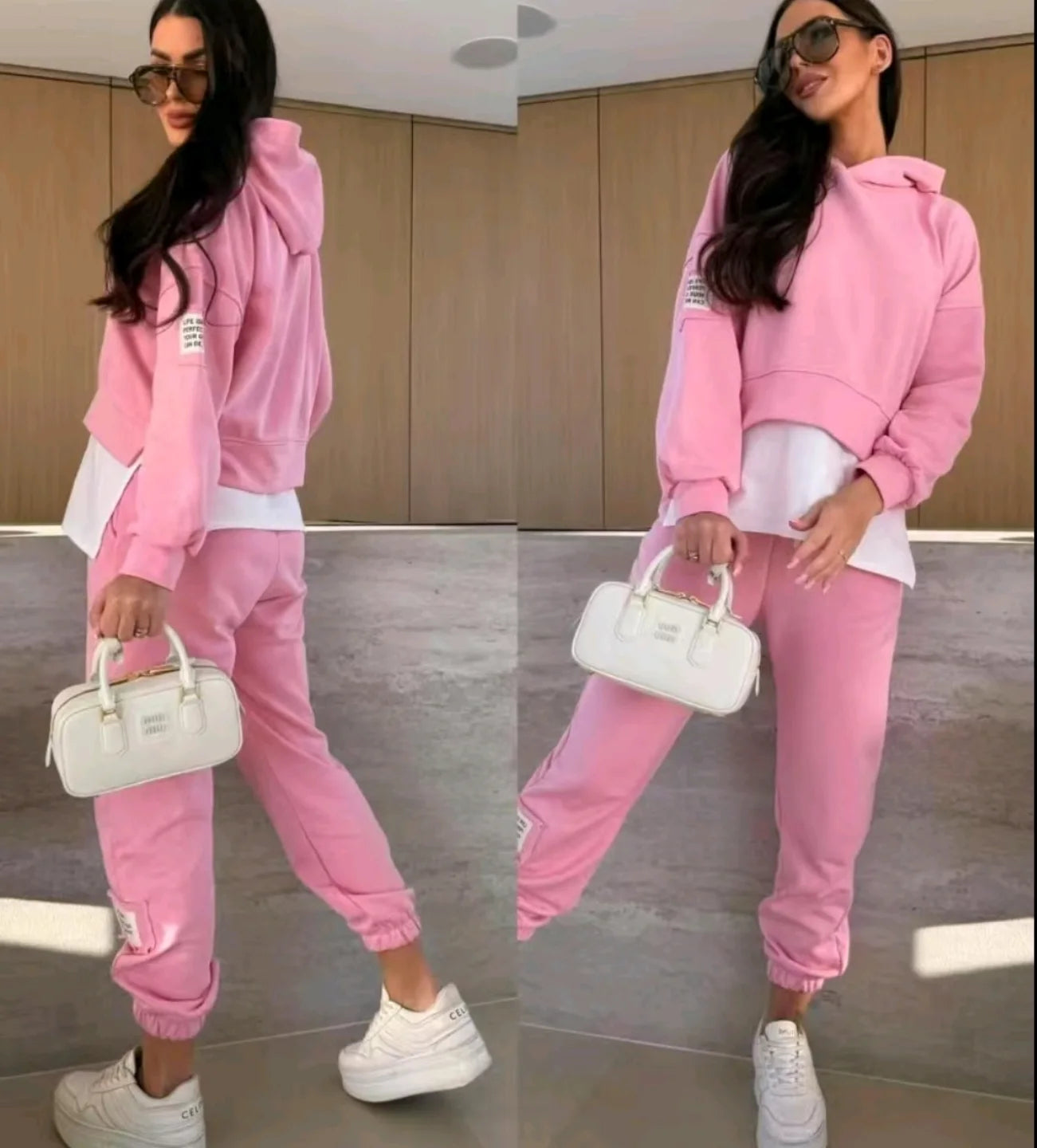 Women's Hooded Sweatshirt Suit Casual Patchwork Comfortable Set