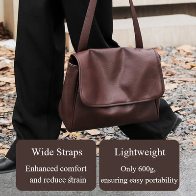 Vintage Cowhide Women's Shoulder Bag Stylish Classic Leather Tote