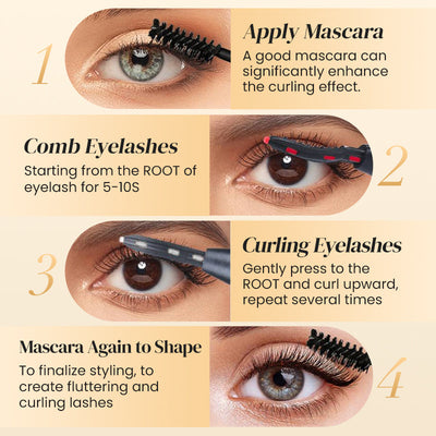 Heated Eyelash Curler Portable Lash Curling Tool Easy Use