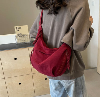 Women's Nylon Crossbody Bag Plain Color Fashion Hobo Style Tote