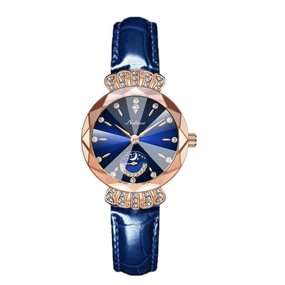 Diamond Moon Star Watch For Women Elegant Stylish Jewelry Timepiece