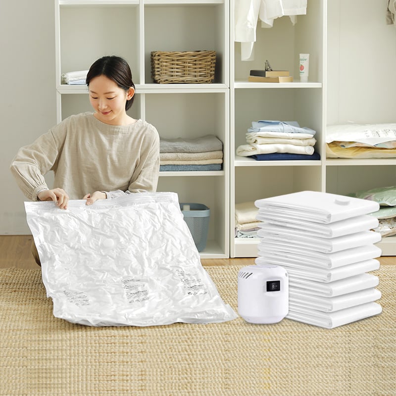 Electric Vacuum Compression Bag With Durable Pump For Storage