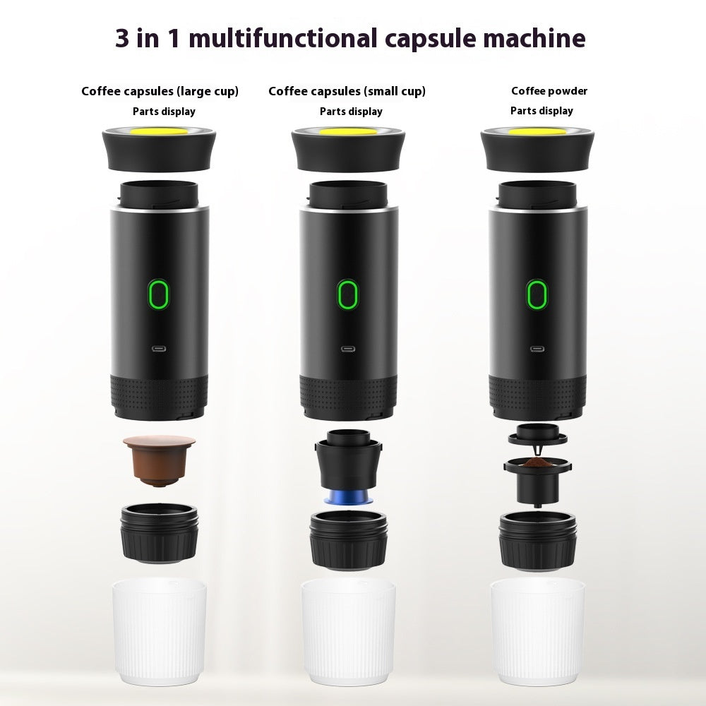 Portable Espresso Machine 3 In 1 Electric Coffee Grinder Maker Compact