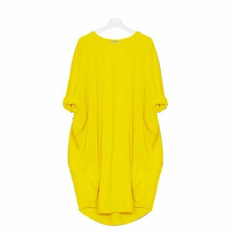 Long Sleeve Casual Loose Pocket Dress Comfortable Everyday Wear
