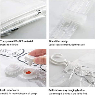 Hanging Vacuum Storage Bags Space Saving Clothes Organizer Set