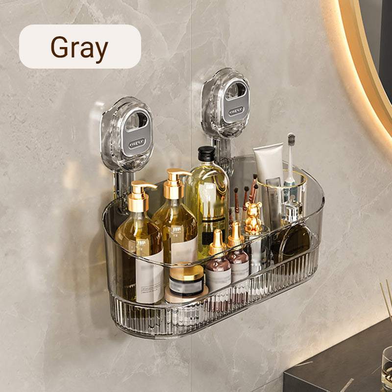 Suction Cup Storage Rack With Drain Hole For Bathroom Kitchen