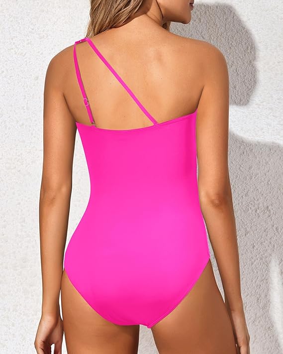 One Shoulder One Piece Swimsuit Stylish Women Beachwear