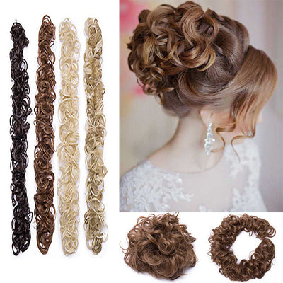 Top Knot Ponytail Holder Curly Bun Hair Accessories DIY