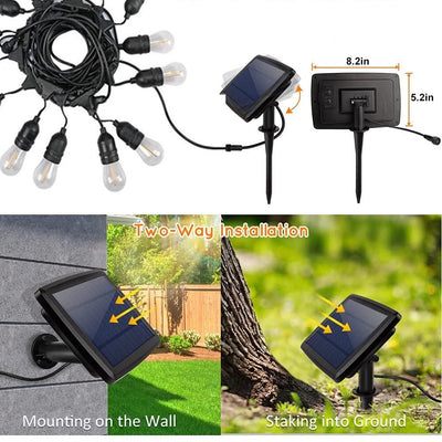 Durable LED Solar Festoon Lights For Outdoor And Garden Use