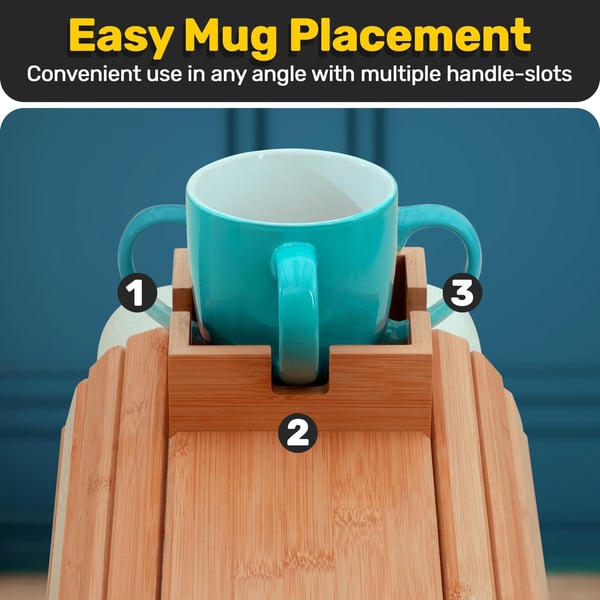 Bamboo Couch Cup Holder Organizer For Sofa Drinks And Snacks