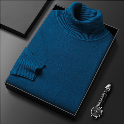 Men's Cashmere Turtleneck Sweater Solid Color Soft Warm Knit