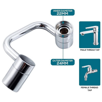 Rotatable Faucet Extender With Splash Proof Filter For Bathroom