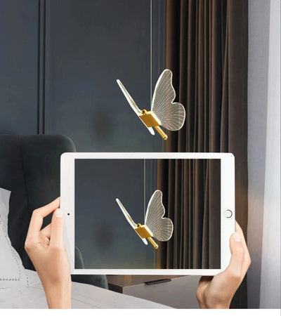 Nordic Butterfly LED Pendant Lamp Elegant Hanging Light For Bedroom