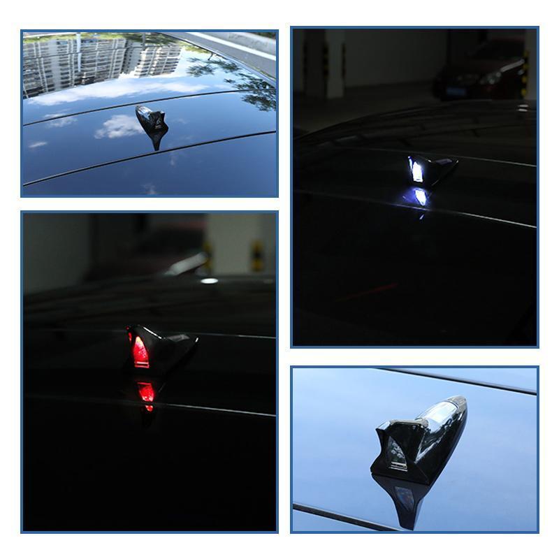 Solar Power Car Shark Fin Antenna With LED Flash Light